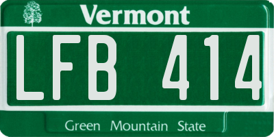 VT license plate LFB414