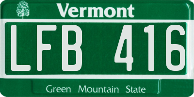 VT license plate LFB416