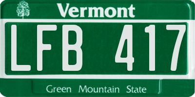 VT license plate LFB417
