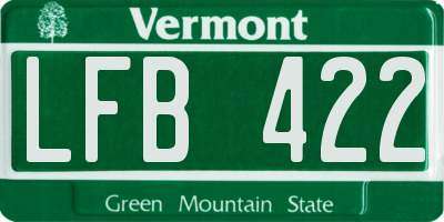 VT license plate LFB422