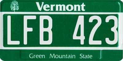 VT license plate LFB423