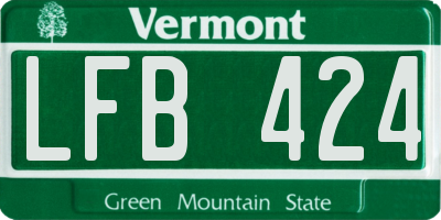 VT license plate LFB424
