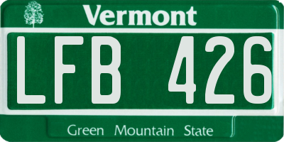 VT license plate LFB426