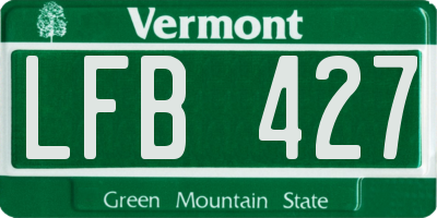 VT license plate LFB427