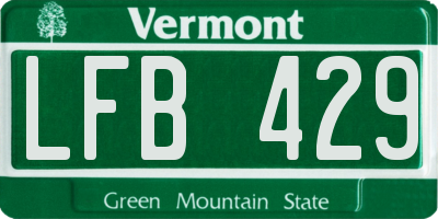 VT license plate LFB429