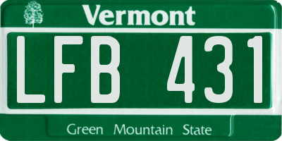 VT license plate LFB431