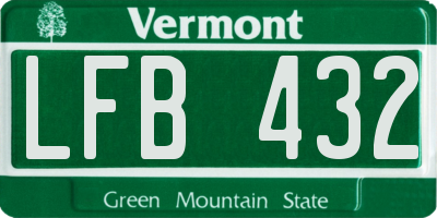 VT license plate LFB432
