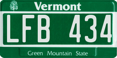 VT license plate LFB434