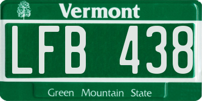 VT license plate LFB438