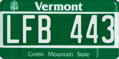 VT license plate LFB443