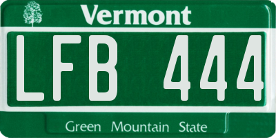 VT license plate LFB444