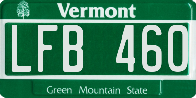 VT license plate LFB460