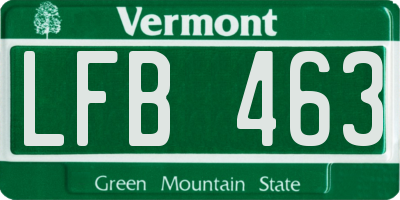 VT license plate LFB463
