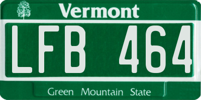 VT license plate LFB464