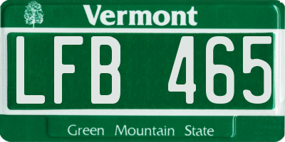 VT license plate LFB465