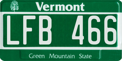 VT license plate LFB466