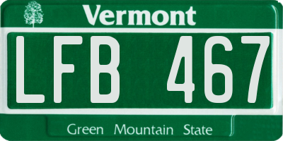 VT license plate LFB467