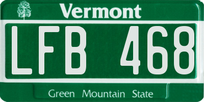 VT license plate LFB468