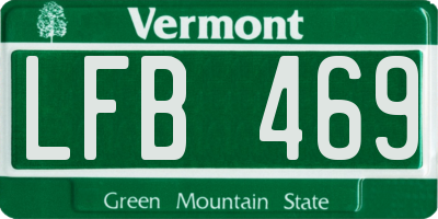 VT license plate LFB469