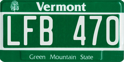 VT license plate LFB470