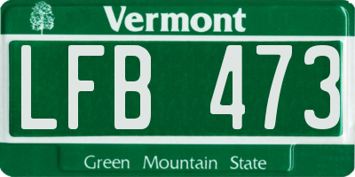 VT license plate LFB473