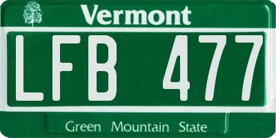 VT license plate LFB477