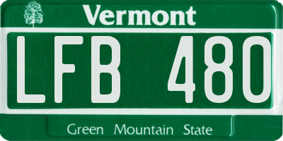 VT license plate LFB480