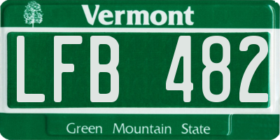 VT license plate LFB482
