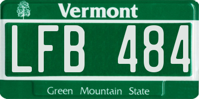 VT license plate LFB484