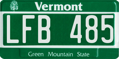 VT license plate LFB485