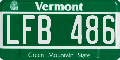 VT license plate LFB486