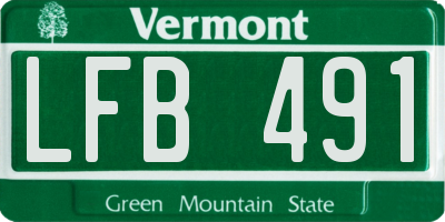 VT license plate LFB491