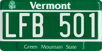 VT license plate LFB501