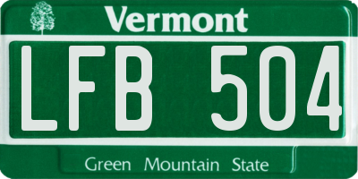 VT license plate LFB504