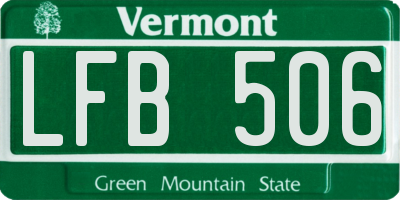 VT license plate LFB506