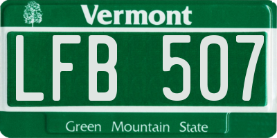 VT license plate LFB507