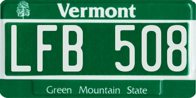 VT license plate LFB508