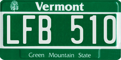 VT license plate LFB510