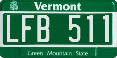 VT license plate LFB511