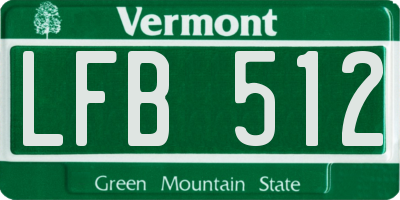 VT license plate LFB512