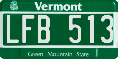 VT license plate LFB513