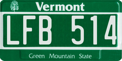 VT license plate LFB514