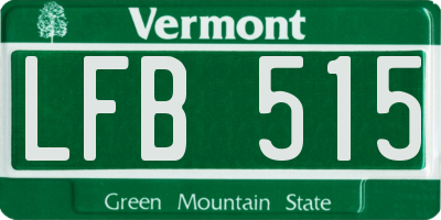VT license plate LFB515