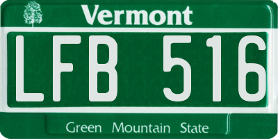 VT license plate LFB516