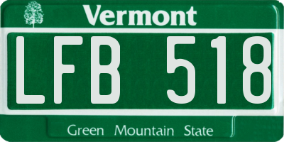 VT license plate LFB518