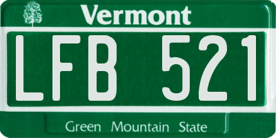 VT license plate LFB521