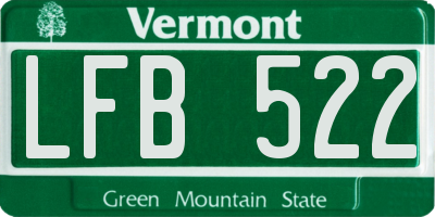 VT license plate LFB522