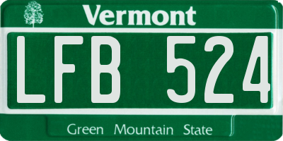 VT license plate LFB524