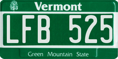 VT license plate LFB525