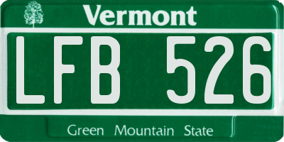 VT license plate LFB526